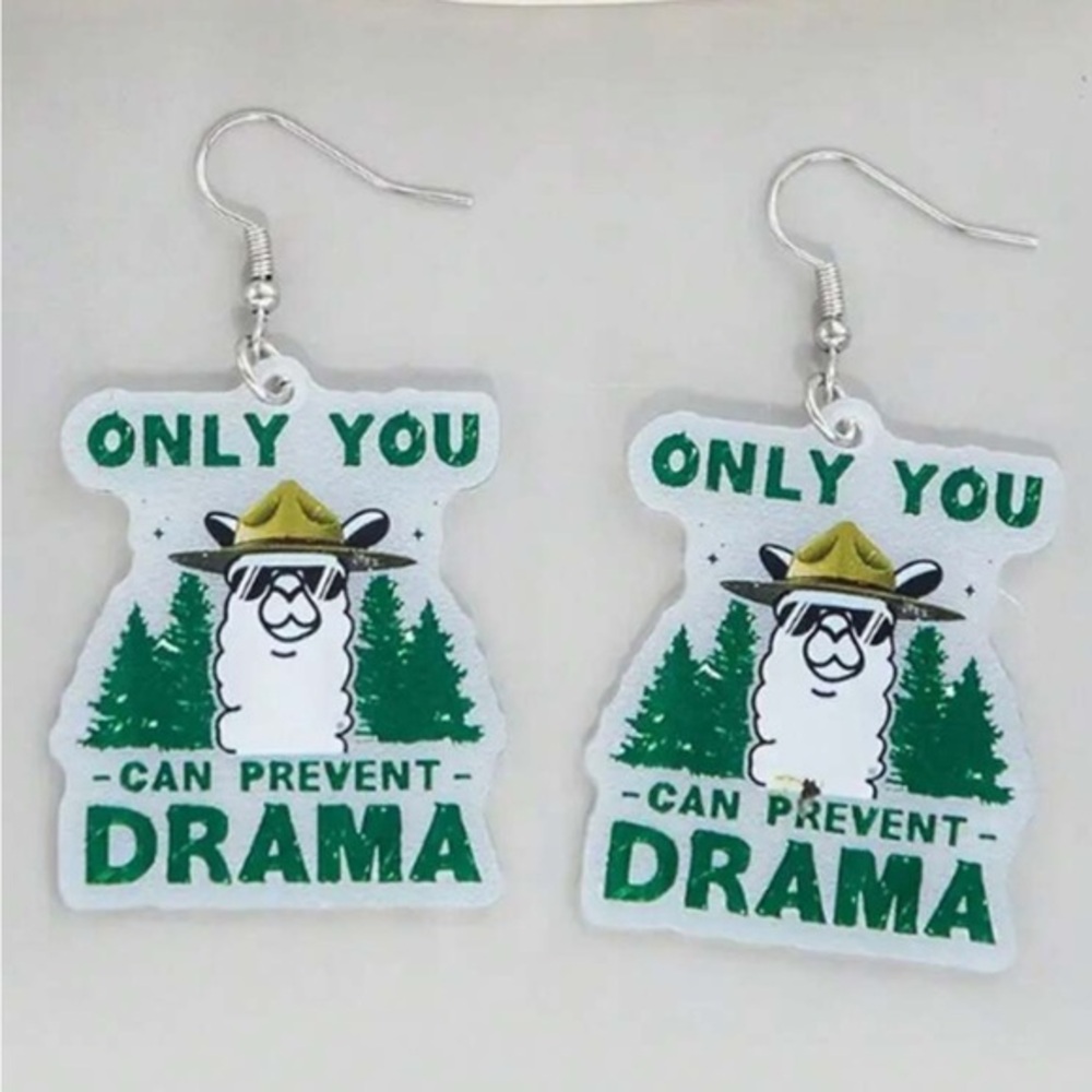 🆕 Quirky 'Only You Can Prevent Drama' Earrings